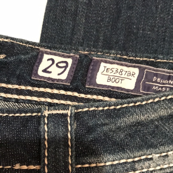 Miss me jeans boot cut hemmed short bling pockets sequins 29 - Picture 4 of 13